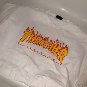 white flame thrasher tee